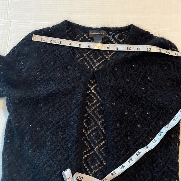 VTG-banana republic-S-black-sequence, mohair blend, hook&eye,open front cardigan - Picture 8 of 11
